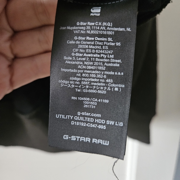 G-Star Raw Men's Utility Quilted Hoodie Olive Green Relaxed Fit Size Medium - Picture 14 of 14